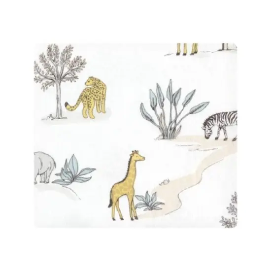 Hudson Baby Infant Boy Cotton Flannel Receiving Blankets, Boy Safari World, One Size image {2}