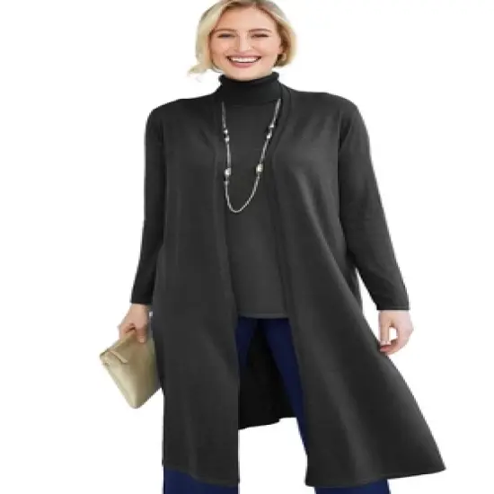 Jessica London Women&rsquo;s Plus Size Cotton Cashmere Duster Sweater image {7}