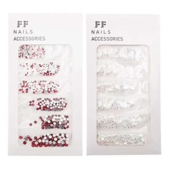 Unique Bargains Flat Bottom Style Rhinestone Nail Supplies 2PCS image {8}