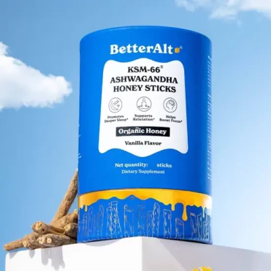 Better Alt Ashwagandha Honey Sticks - Calming Honey Pack for Sleep & Focus - 21ct image {1}
