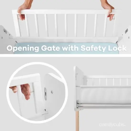 Wooden Bedside Bassinet Sleeper By Comfy Cubs image {2}