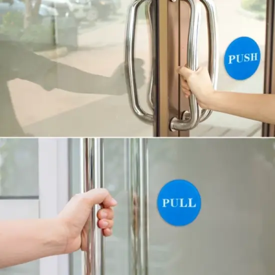 Unique Bargains Acrylic Self-Adhesive Decor Shop Push Pull Door Sign 8 Pcs image {3}