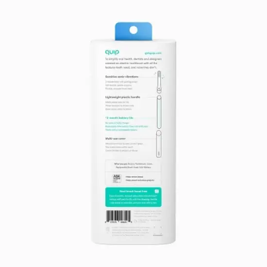 quip Plastic Electric Toothbrush Starter Kit - 2-Minute Timer + Travel Case image {11}