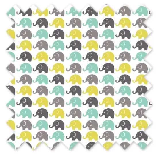 Bacati - Elephants Mint/Yellow/Gray Elephants Changing Pad Cover image {10}