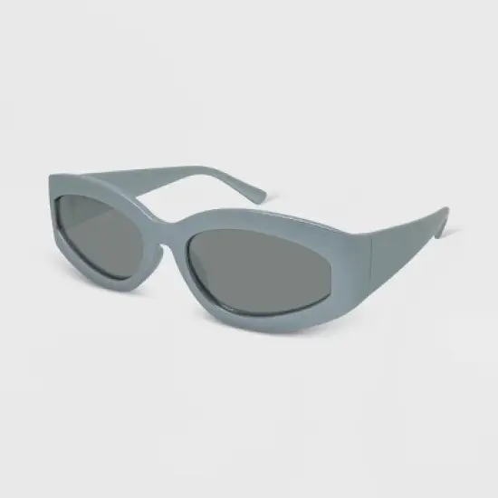 Women's Plastic Pearlized Wrap Rectangle Sunglasses - Wild Fable&trade; Silver image {1}