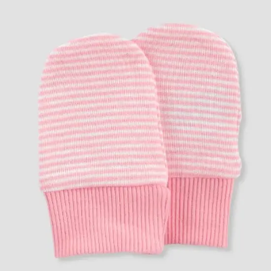 Carter's Just One You&reg; Baby Girls' 6pk Hat and Mitten Set - Pink/Off-White image {2}