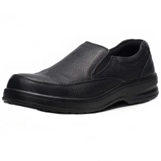 Alpine Swiss Arbete Mens Leather Slip-On Work Shoes Slip Resistant image {5}