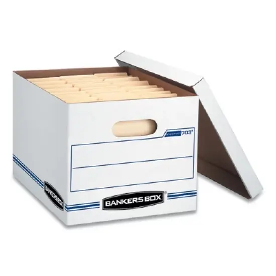 Bankers Box STOR/FILE Basic-Duty Storage Boxes, Letter/Legal Files, 12" x 16.25" x 10.5", White, 20/Carton image {2}