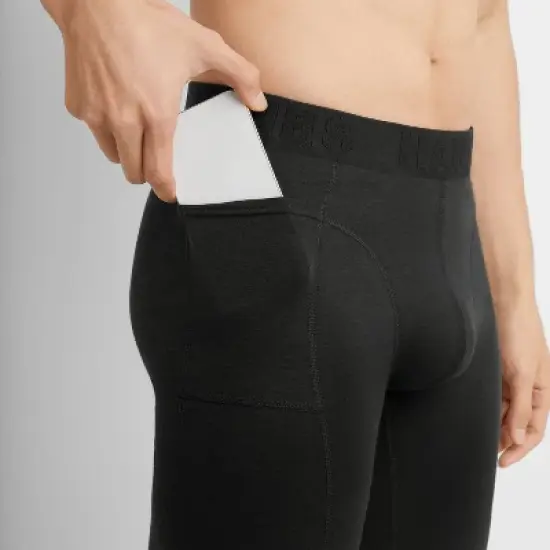 Hanes Premium Men's Explorer Long Boxer Briefs 2pk - Gray/Black image {4}