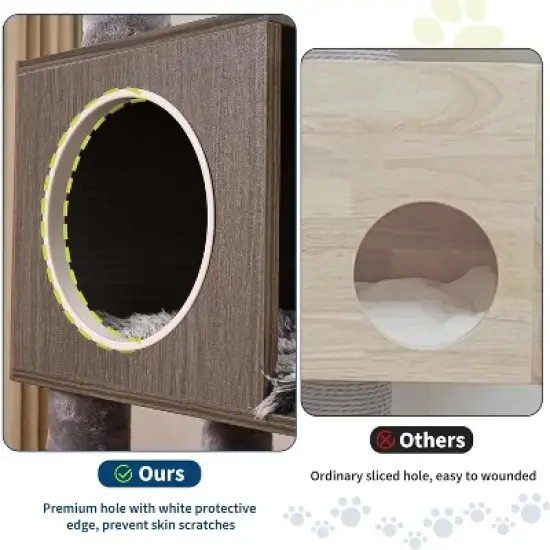 Cat Tree with Litter Box Enclosure 66.9", 2-in-1 Multi-Level Cat Condo Tower for Indoor Cats, Scratching Posts, Perch, Caves, Space-Saving Cat House image {4}