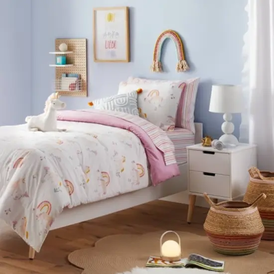 Rainbow Microfiber Striped Kids' Sheet Set - Pillowfort&trade; image {3}