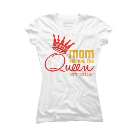 Junior's Design By Humans Mother's Day Mom You Are The Queen By tmsarts T-Shirt image {3}