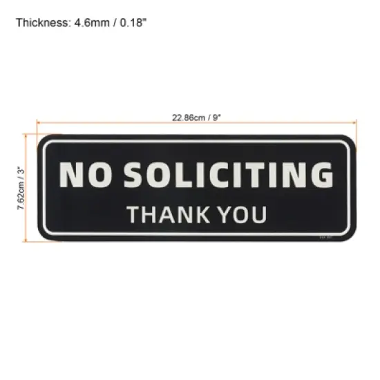 Unique Bargains Acrylic Smooth Self-Adhesive Decor Home Business No Soliciting Sign image {1}