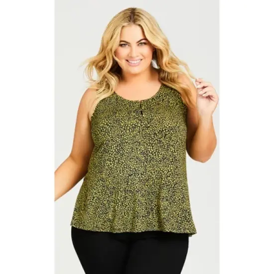Women's Plus Size Knitted Tank Top  - Lentil Sprout | AVENUE image {3}