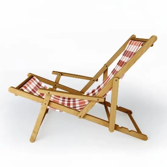 Lisa Argyropoulos Harvest Plaid Terracotta Sling Chair - Deny Designs image {1}