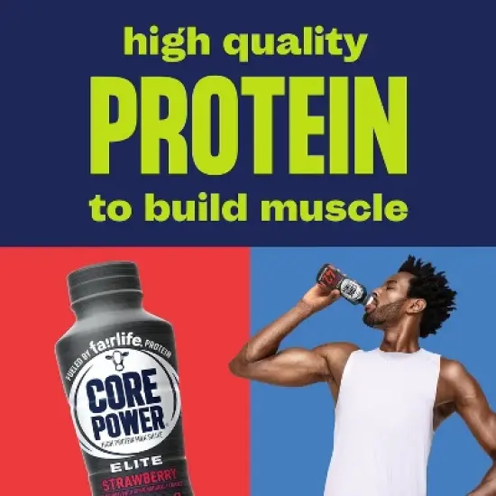 Core Power Elite Protein Shake &ndash; 42g Complete Protein 12 Pack, Strawberry Flavor, Ready-to-Drink Recovery Shake with Real Milk,14oz Bottle image {2}