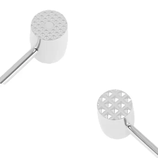 Unique Bargains Round Meat Tenderizer Mallet Silver Tone 1 Pc image {2}