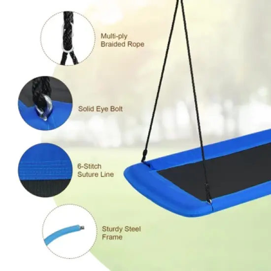Infans 700lb Giant 60" Platform Tree Swing Outdoor w/ 2 Hanging Straps Blue image {6}