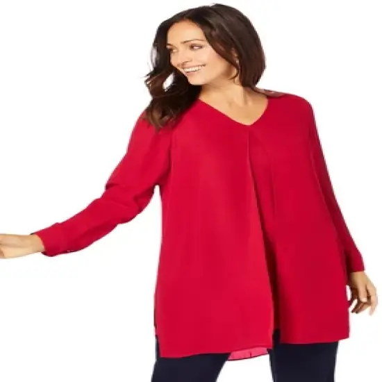 Jessica London Women&rsquo;s Plus Size Flyaway V-Neck Tunic image {3}