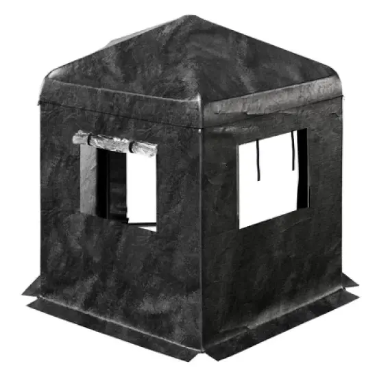 AMERLIFE Black Pentagonal Storage Shed, 6.3 FT Side with PVC Windows, Mesh & PE Storage Pockets, Top Hooks image {8}