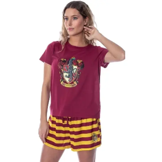 Harry Potter Women's Hogwarts Castle Shirt and Shorts Pajama Set - All 4 Houses image {6}