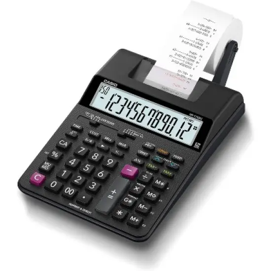 Casio HR-170RC Printing Calculator &ndash; 12-Digit, 2-Color Print for Accounting & Tax Work image {3}
