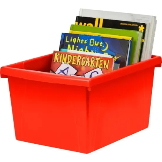 Storex 4 Gallon Storage Bin, Red image {2}