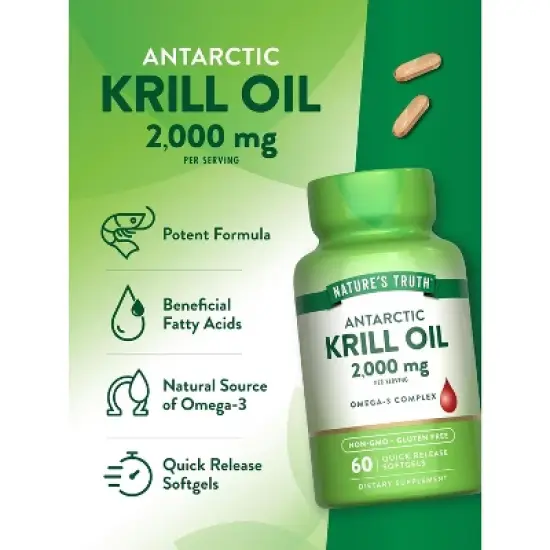 Nature's Truth Krill Oil 2000mg | 60 Softgels image {4}