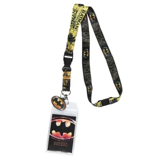 DC Comics Batman 1989 Movie Bat Symbol Classic Logo Lanyard ID Badge Holder image {4}