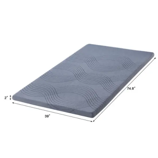 VECELO 2/4" Gel Infused Memory Foam Mattress Topper Twin/Full/Queen/King/California King Size Medium Firm Memory Foam Mattress with Washable Cover image {2}