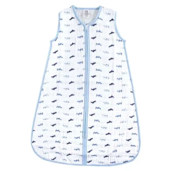Luvable Friends Baby Boy Sleeveless Muslin Cotton Sleeping Bag, Sack, Blanket, Airplanes Muslin image {1}