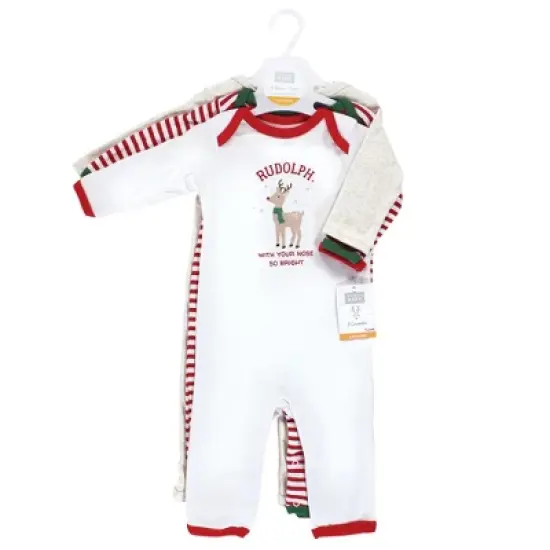 Hudson Baby Infant Boy Cotton Coveralls, Rudolph Reindeer image {1}
