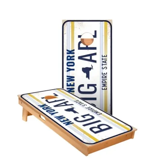Skips Garage New York License Plate Cornhole Boards - ACA Star Series image {1}