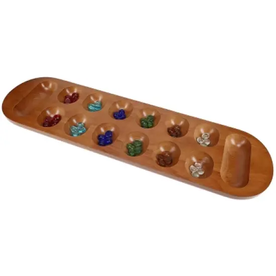 WE Games Mancala Board Game - 22 in., Solid Wood with Walnut Stain, Fun Games for Family Game Night, Family Games, Travel Games for Adults, Home image {2}