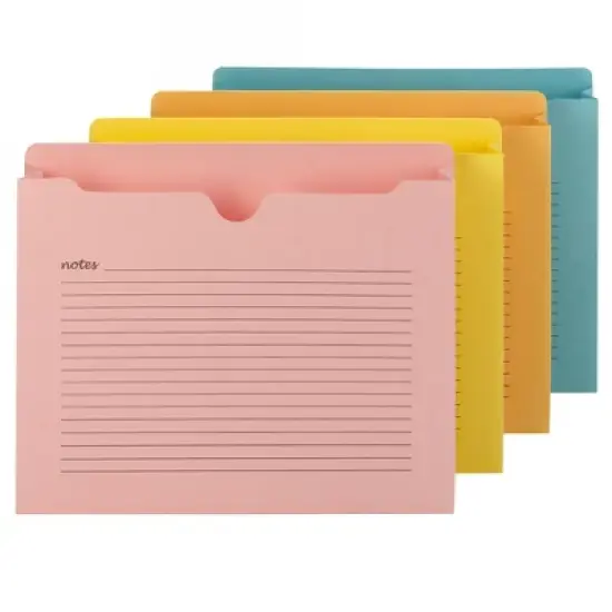 Smead Notes File Jacket, Letter Size, 2" Expansion, Assorted Colors, 12 Per Pack (75694) image {1}