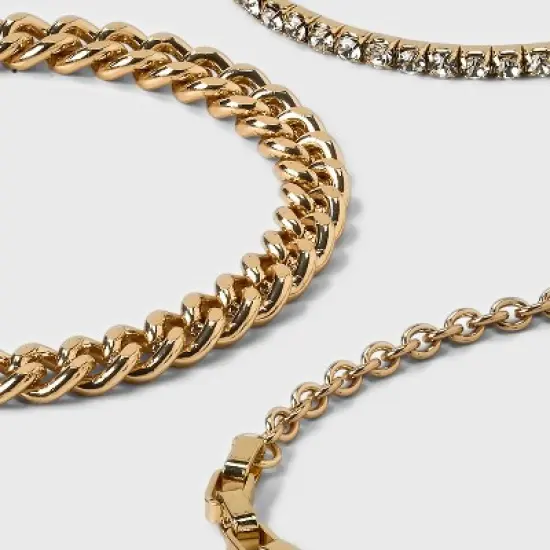 Cup Chain Bracelet Set 3pc - A New Day&trade; Gold image {3}