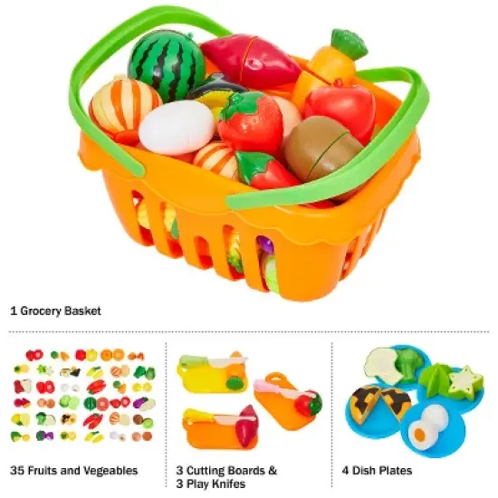46-Piece Kids Play Food & Kitchen Accessories Set by Toy Time image {2}