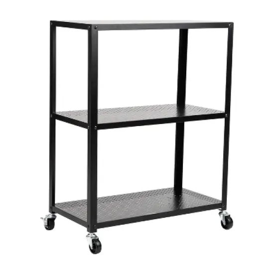 Mind Reader 3-Tier Rolling Cart Microwave Stand Metal image {7}