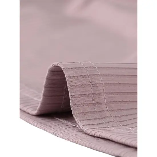 Allegra K Women's Two Pieces Short Sleeve Bodycon Ribbed Knit Crop Top Loose Wide Leg Pant Casual Lounge Set image {4}