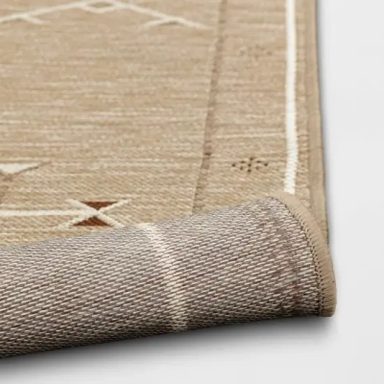 7'x10' Cactus Silk Pattern Outdoor Rug Tan - Threshold&trade; image {3}