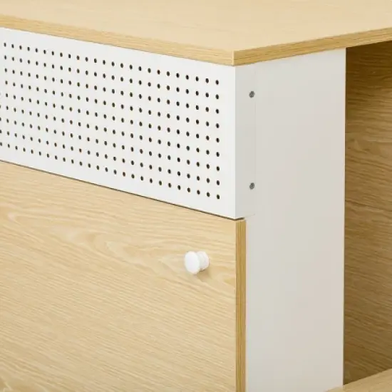 Cat Litter Box Enclosure for 2 Cats, Furniture Style Pet House with 2 Flip-Down Doors, Hidden  Litter Box Furniture, Cat Washroom End Table for Home image {6}