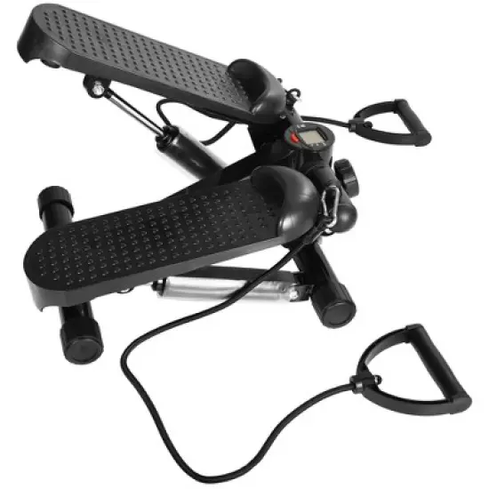 BalanceFrom Adjustable Stepping Machine and Step Counter, Leg Workout Machine & Mini Stair Stepper with Resistance Bands, for Home Workouts, Black image {5}