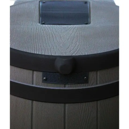 Good Ideas Rain Wizard 50 Gallon Plastic Outdoor Home Rain Barrel Water Storage Collector with Brass Spigot and Flat Back Design, Dark Oak image {2}