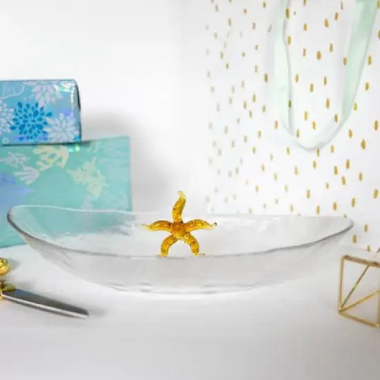 Pavilion Gift Company - Starfish - 12" Glass Platter with 3D Icon - Serving Platters image {3}