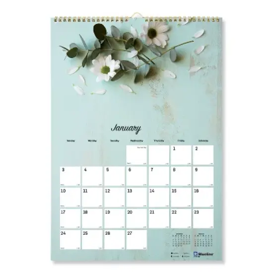 Romantic Wall Calendar, Floral Photography, 12 x 17, White/Multicolor Sheets, 12-Month (Jan to Dec): 2026 image {4}