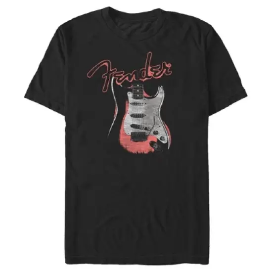 Men's Fender Distressed Red Guitar T-Shirt image {4}