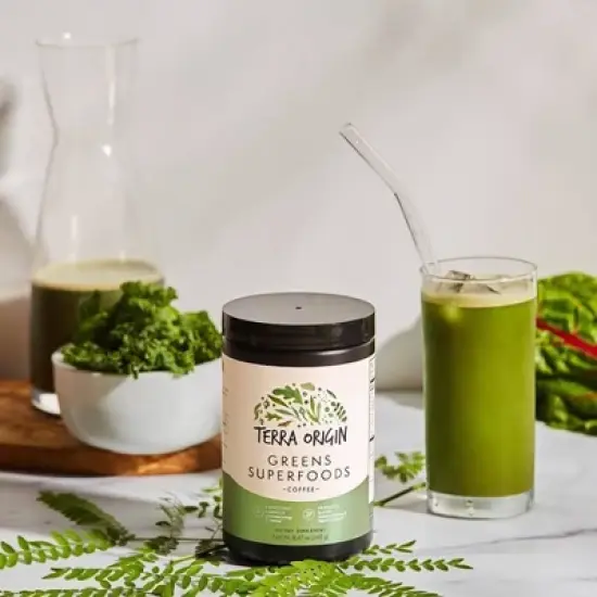 Terra Origin Vegan Greens Superfoods - Coffee - 8.47oz image {3}