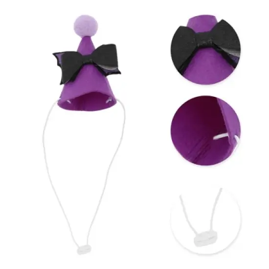 Unique Bargains Halloween Pet Headwear Hat 4.33"x4.33" Purple 1 Pc image {2}