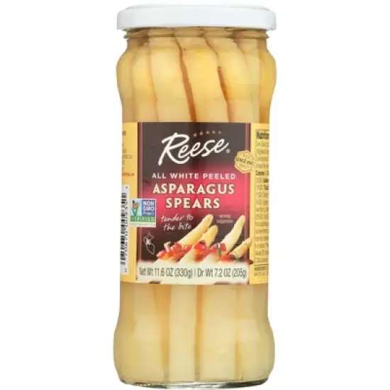 Reese All White Peeled Asparagus Spears - Case of 6 - 11.6 oz image {1}