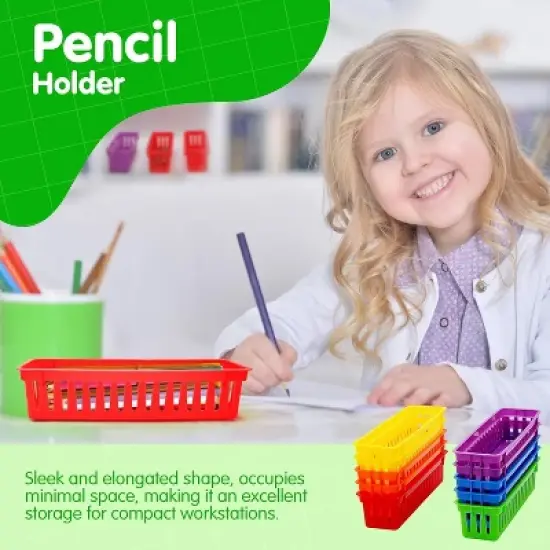 Pencil Baskets for Classroom Essential 12 pcs per pack, Colored Pencils, Drawer Organizer, 
Plastic Storage Bins, Teacher Desks Must-Haves image {6}